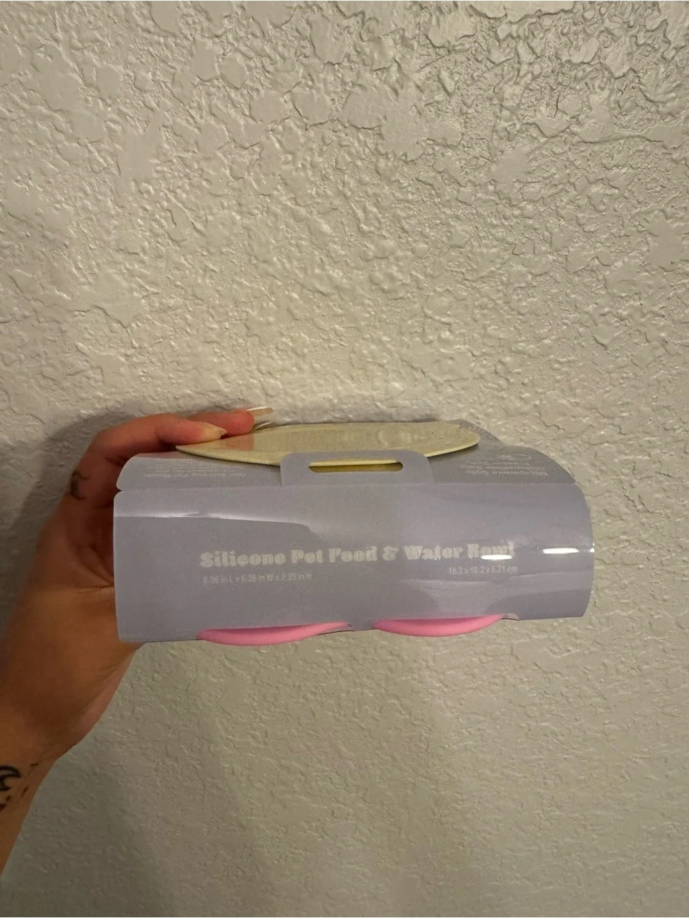 Silicone Pet Food & Water Bowl - Pink and cream